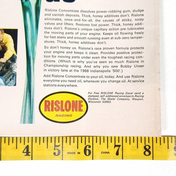 Rislone Concentrate Vintage 1969 Hot Rod Ad Dont Honey Us Retro Garage Decor - Picture 5 of 6